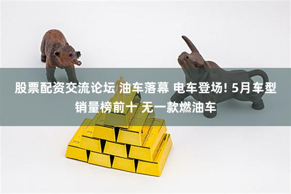 股票配资交流论坛 油车落幕 电车登场! 5月车型销量榜前十 无一款燃油车